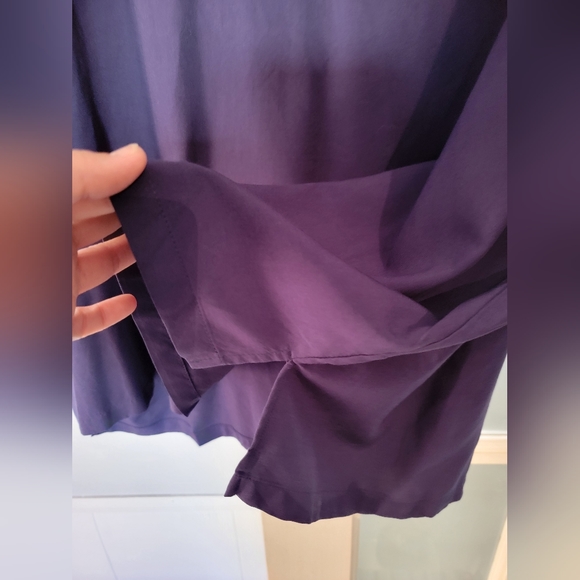 Crown & Ivy NWT Ruffle Neck Blouse XXL Navy - Picture 9 of 10